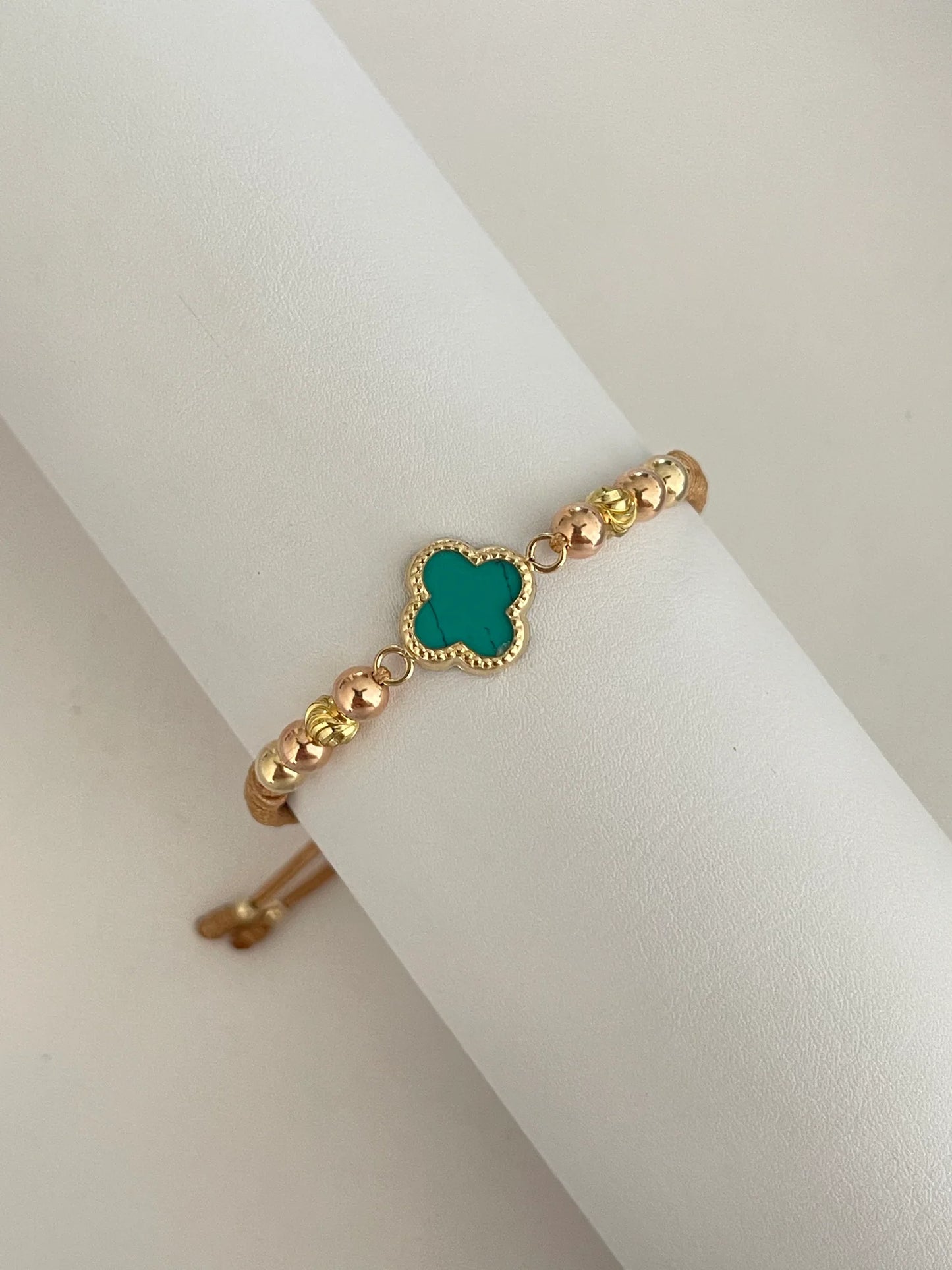 Pulsera trébol verde 2 Oros