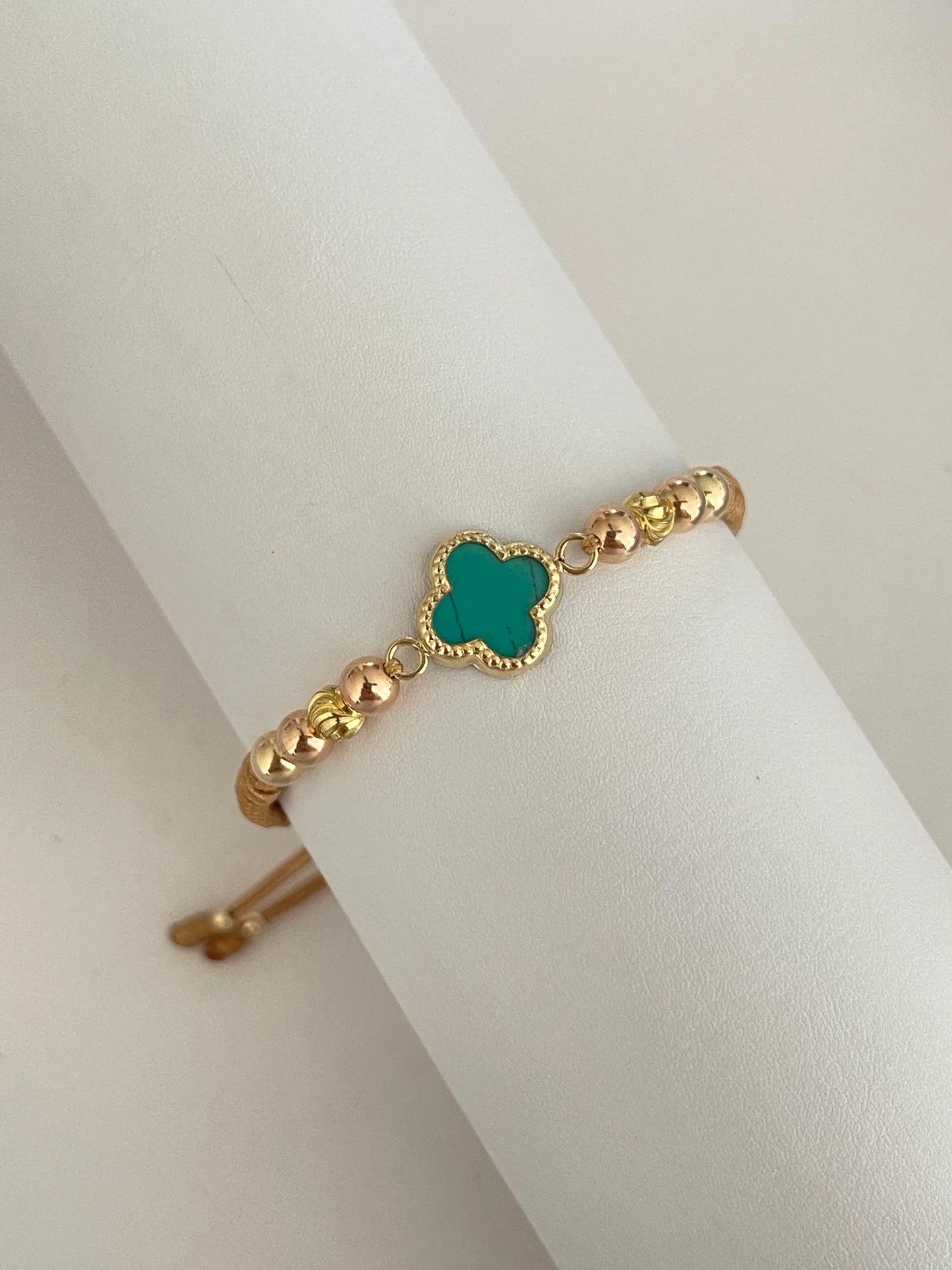Pulsera trébol verde 2 Oros