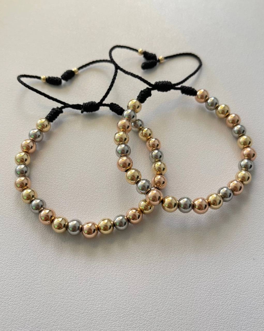 Pulseras 3 Oros 5mm