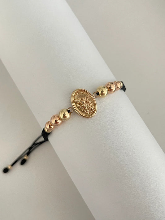 Pulsera arcángel san Miguel 2 oros