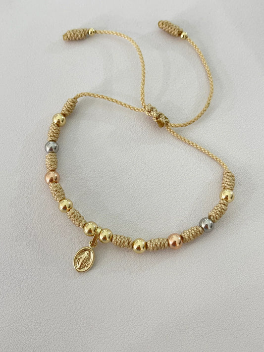 Pulsera Virgen Milagrosa 3 Oros