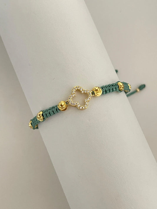 Pulsera clover circonia silueta (5mm)
