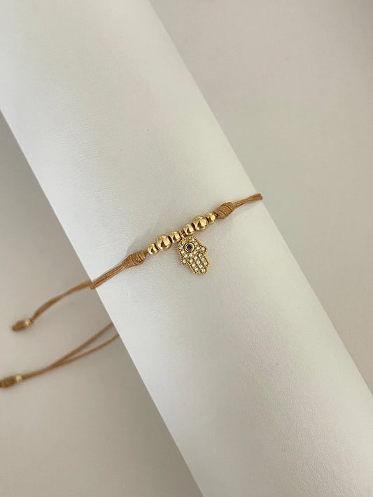 Pulsera mano hamsa (3mm, 4mm)