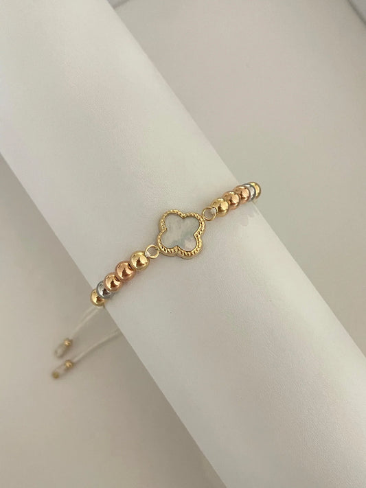Pulsera trébol blanco (5mm)