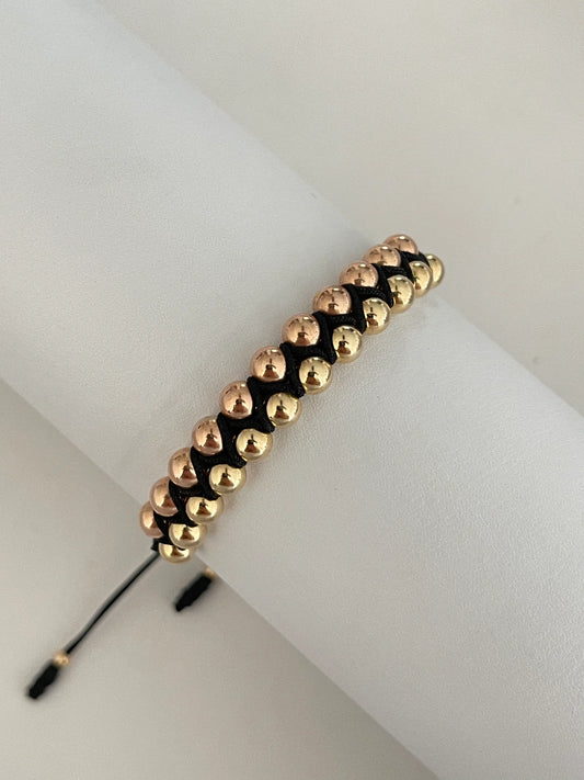 Pulsera entrelazada 2 oros (5mm)