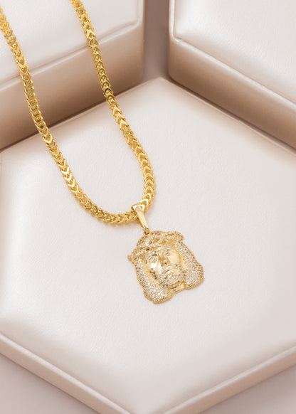 Cadena Franco 65 Cms + Dije Rostro Swarovski Cristal
