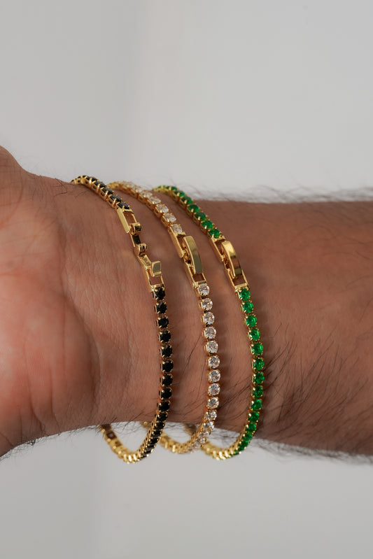 Esclavas Circonias 20 Cms ( Verde, Cristal, Negro )